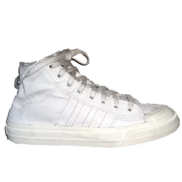 Adidas Nizza Leather Hi Top Sneakers White size 9